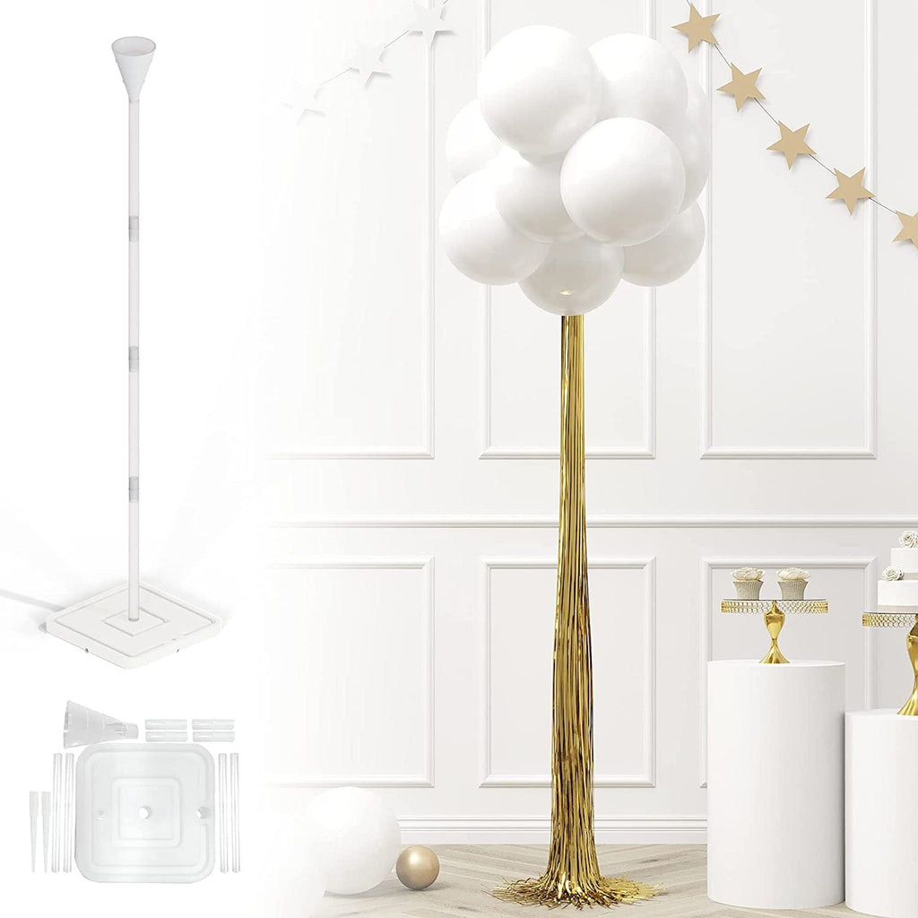 DIY Balloon Topiary Stand - Balloon Holder with Balloons - White/Gold - House of Party
