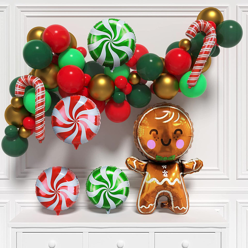 Christmas Ginger Bread Man Balloons Arch Kit