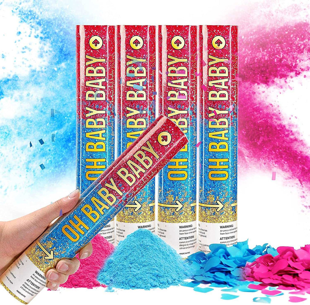 Gender Reveal Powder Cannons 2 Pink 2 Blue