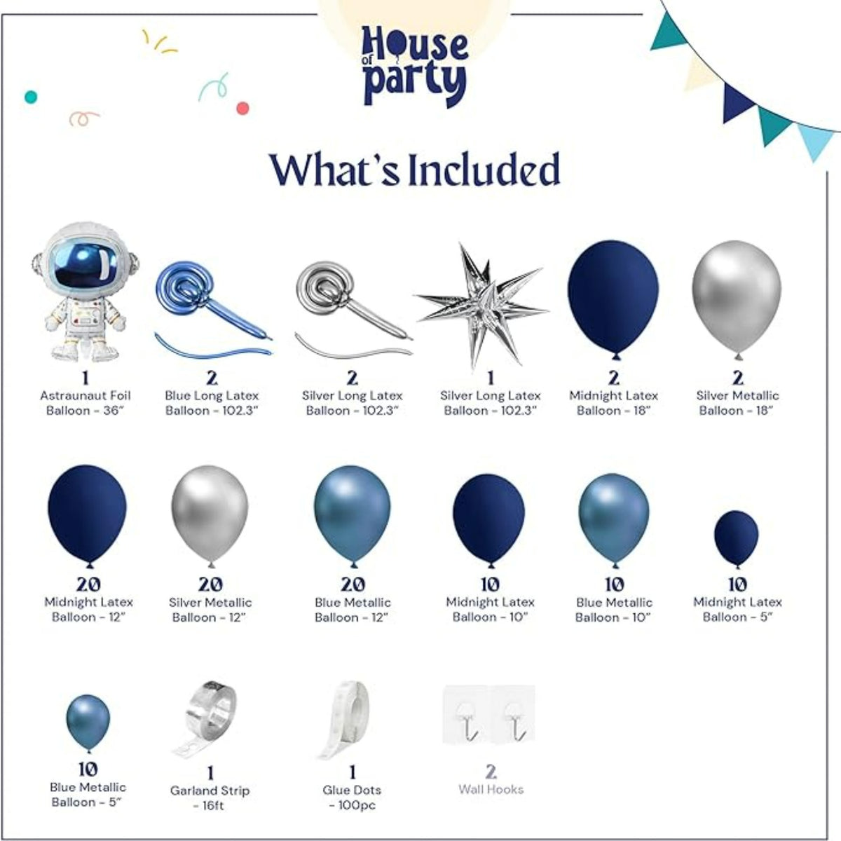Space Balloon Garland Kit by House of Party