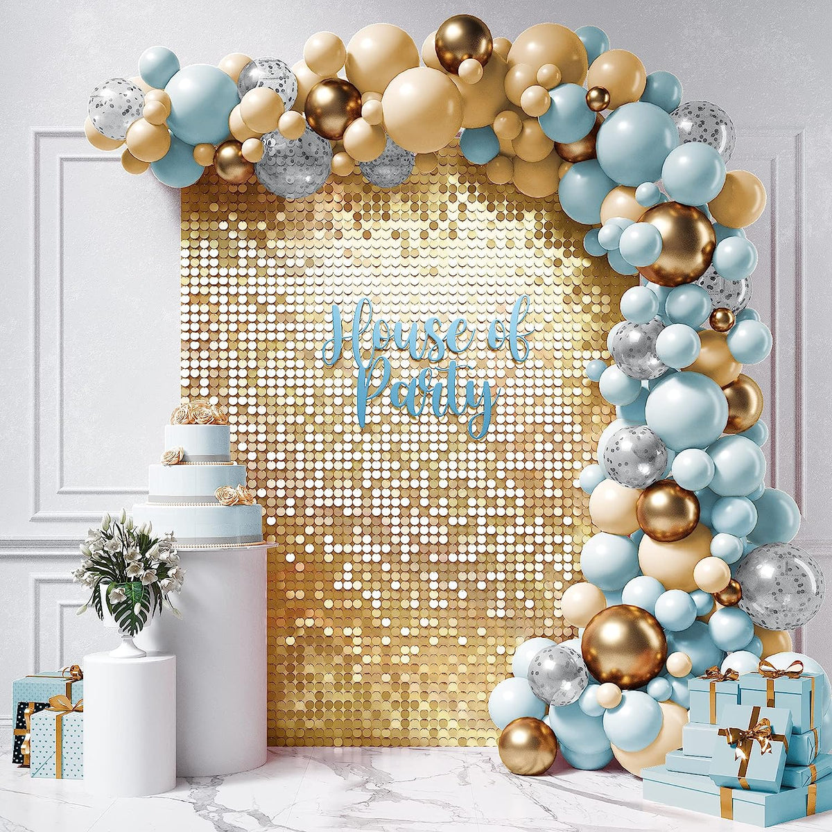 Gold shimmer wall