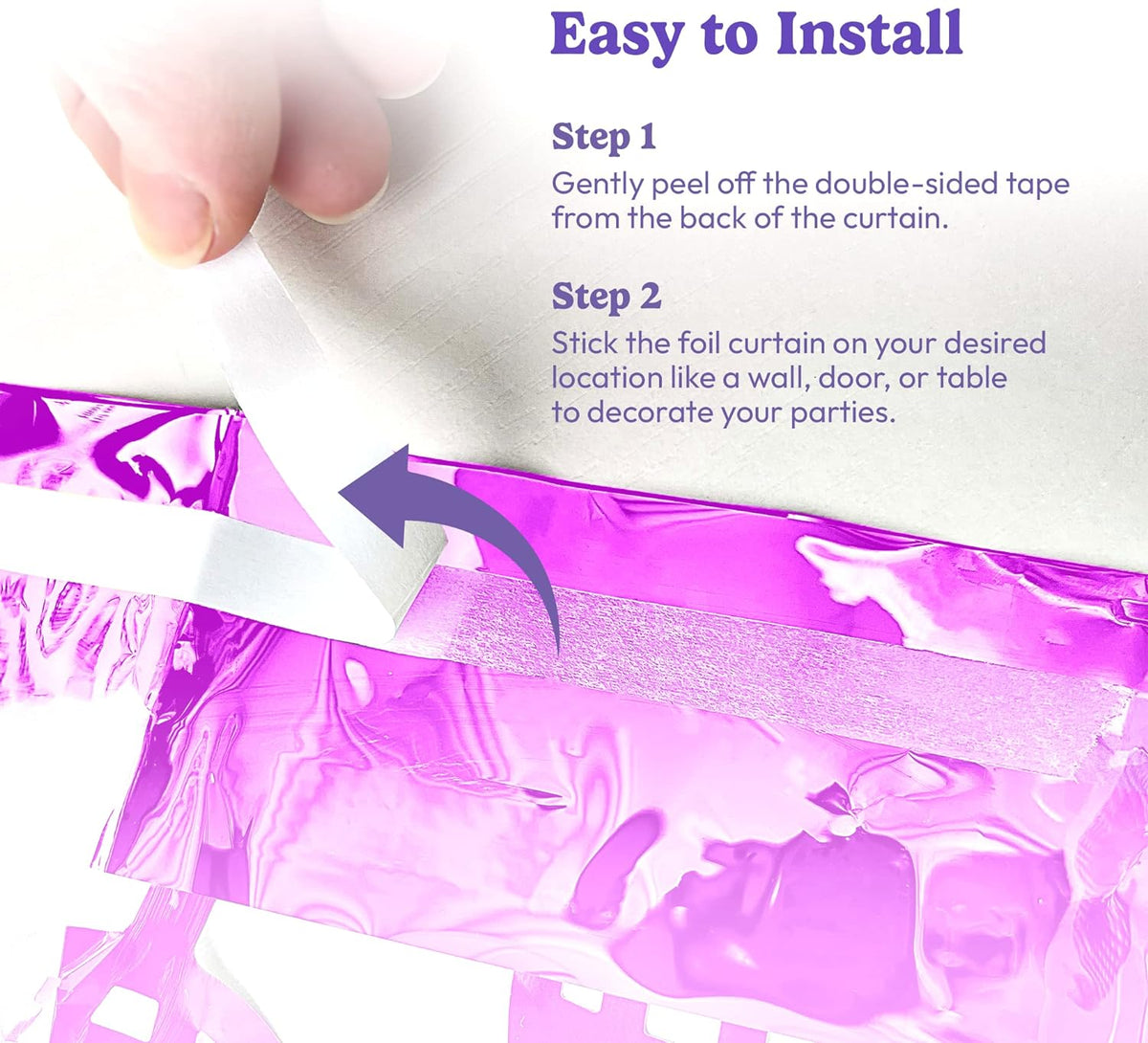 Heart Foil Curtain (Pink)