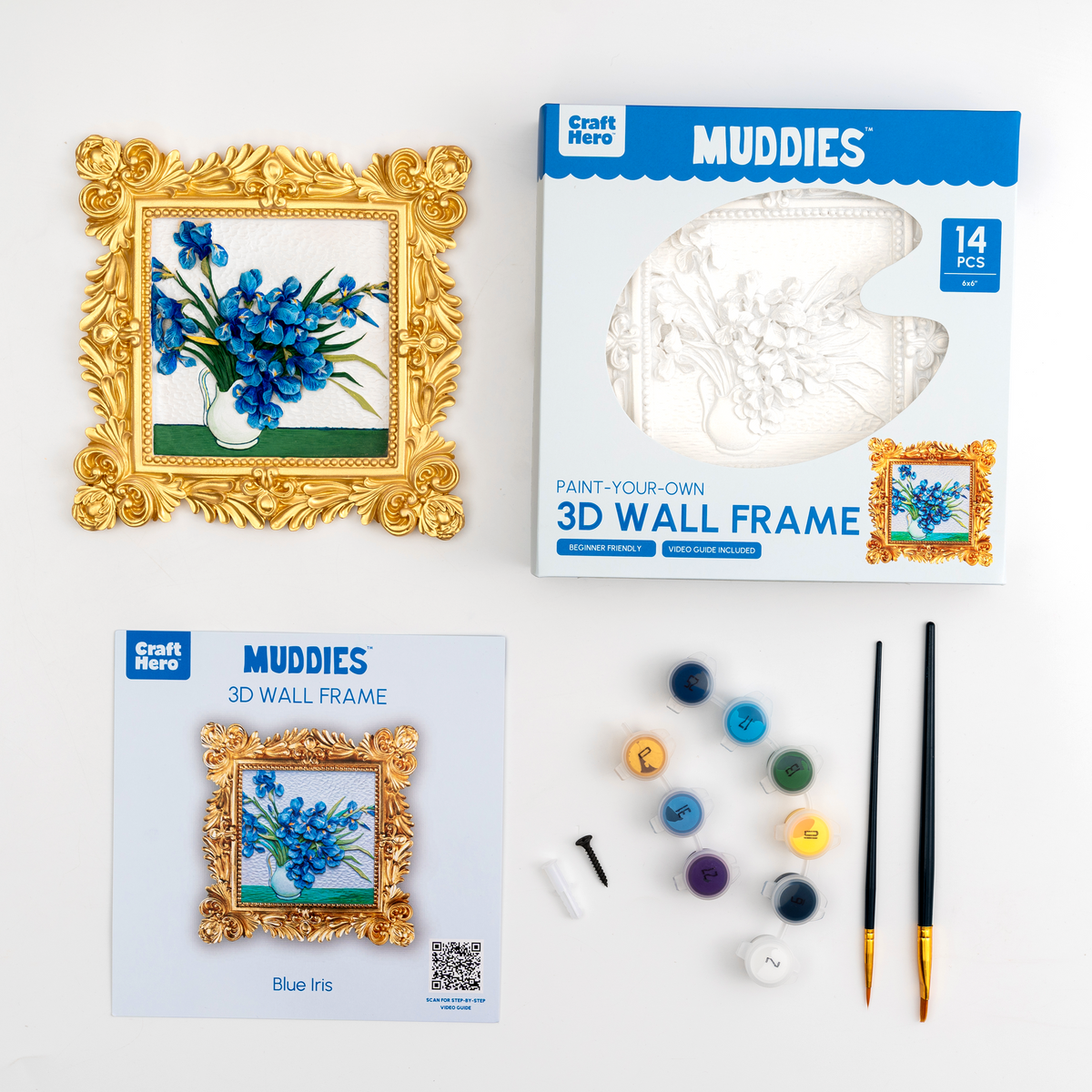 Muddies - 3D Wall Frame - Blue Iris by House of Party