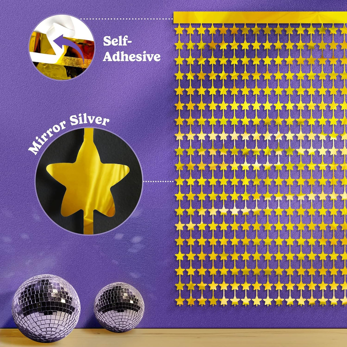 Star Foil Curtain (Gold)