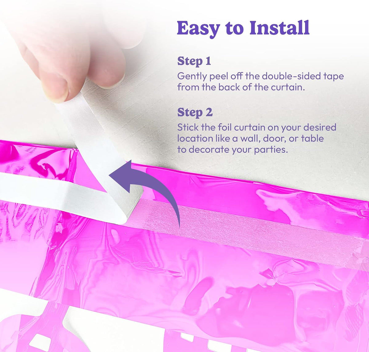 Star Foil Curtain (Pink)