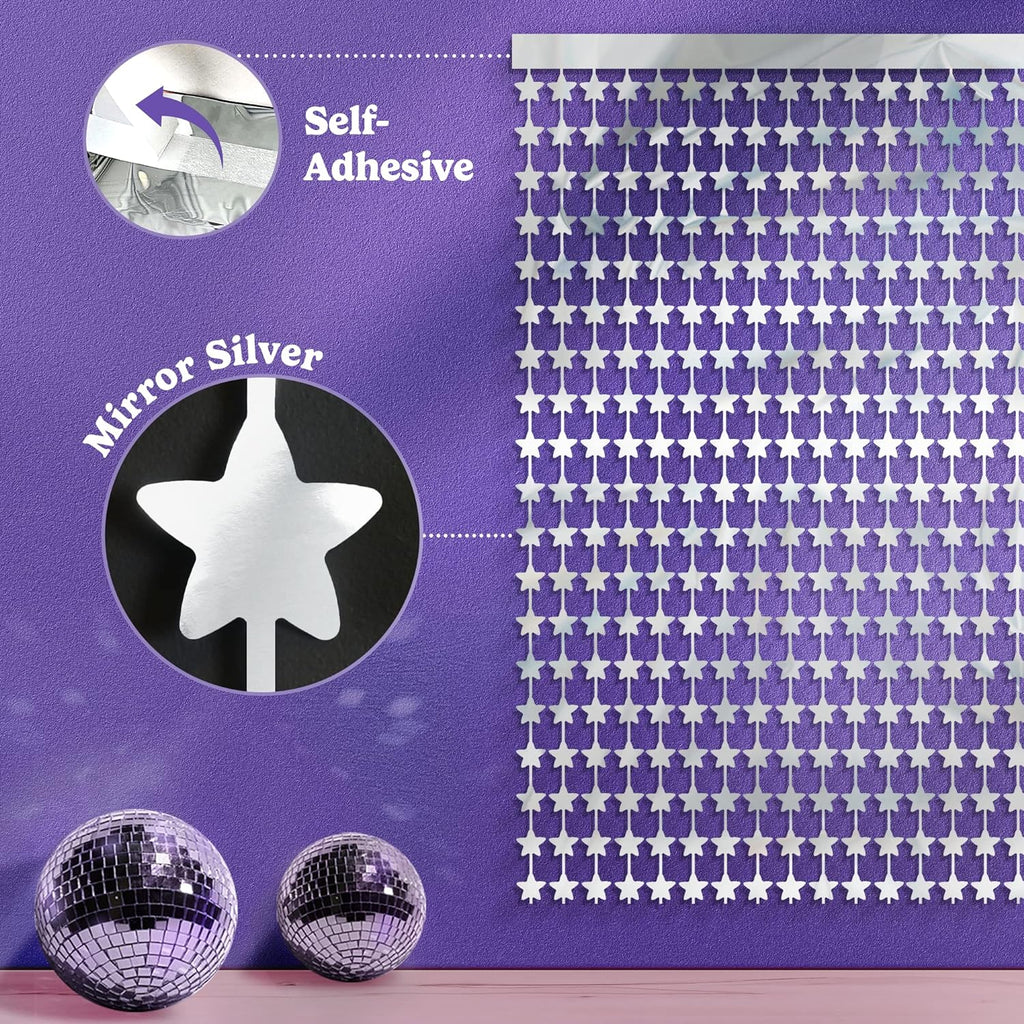 Star Foil Curtain (Silver)