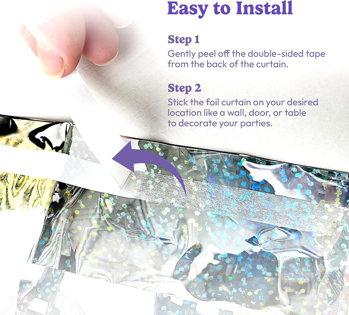 Diamond Foil Curtain (Silver)