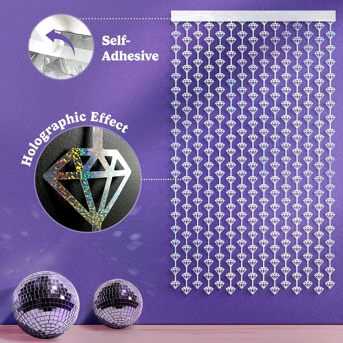 Diamond Foil Curtain (Silver)