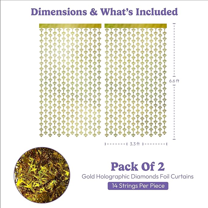 Diamond Foil Curtain (Gold)