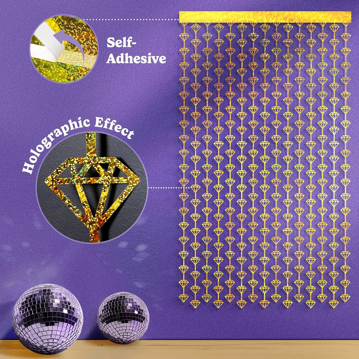 Diamond Foil Curtain (Gold)