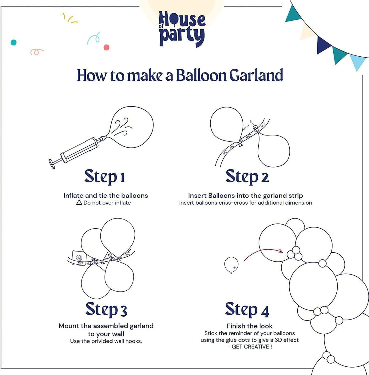 4th of July Balloon Garland Kit - 80 Pcs by House of Party