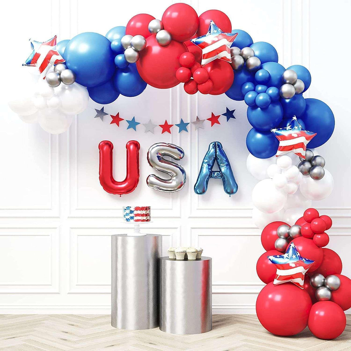4th of July Balloon Garland Kit - 80 Pcs by House of Party