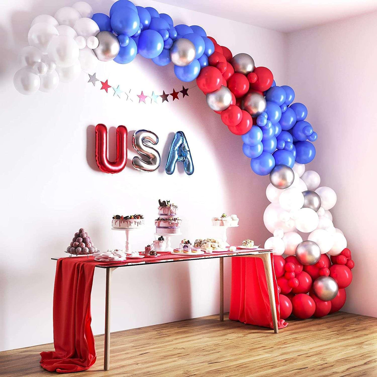 4th of July Balloon Garland Kit - 80 Pcs by House of Party