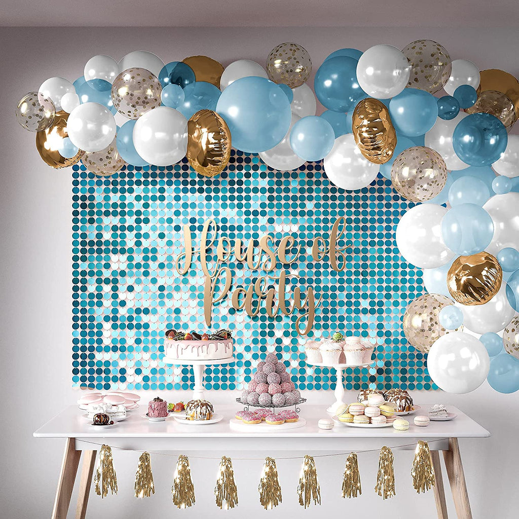 Blue Round Shimmer Panels (Pack of 12) - House of Party
