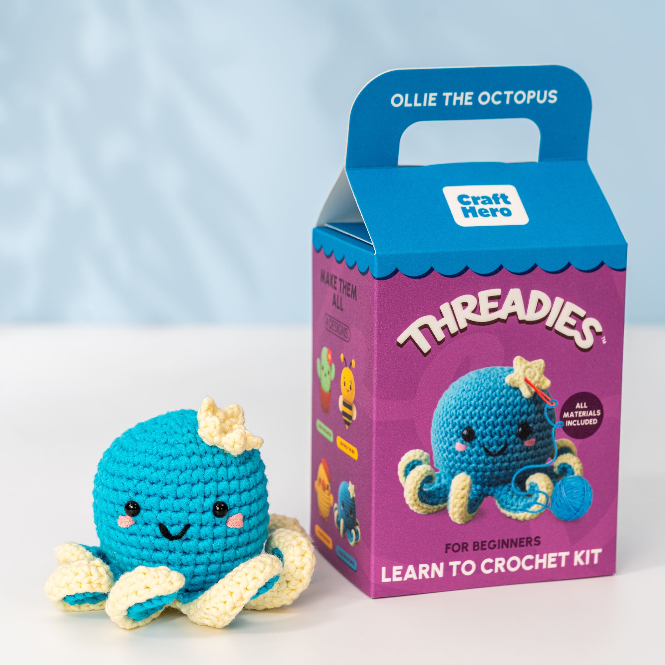 Craft Hero Threadies - Crochet Learning Kit - Ollie the O
