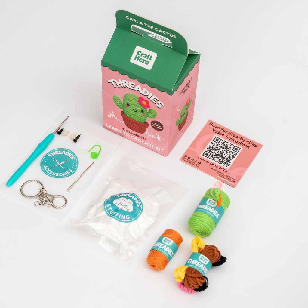 Craft Hero Threadies - Crochet Learning Kit - Carla the C