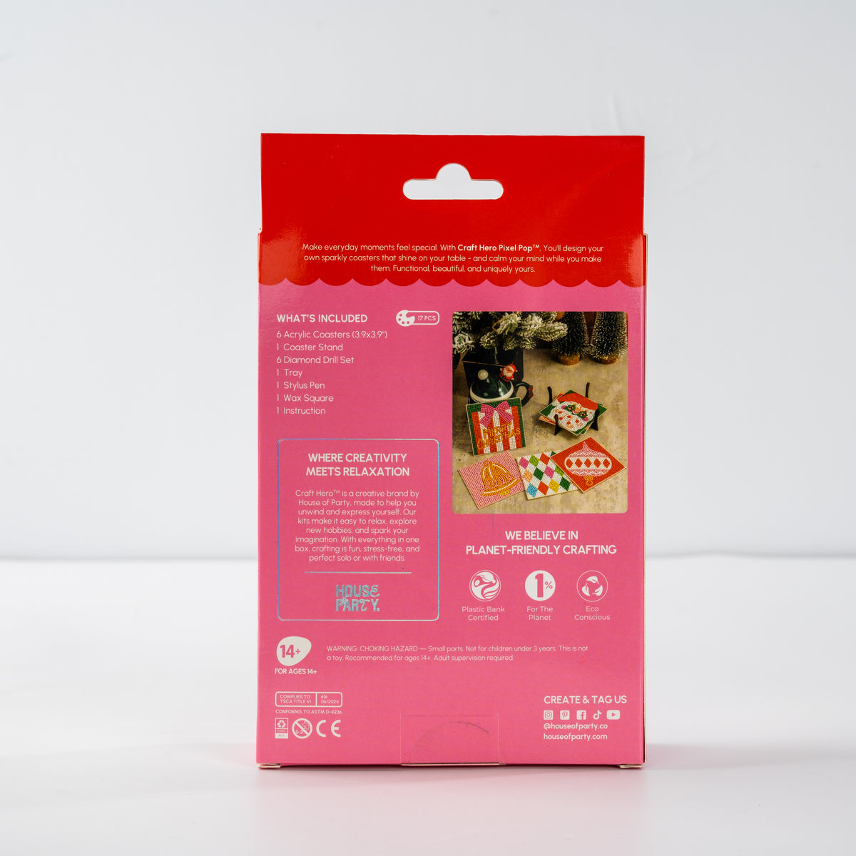 PixelPop Coaster Kit - Holly Jolly Xmas by House of Party