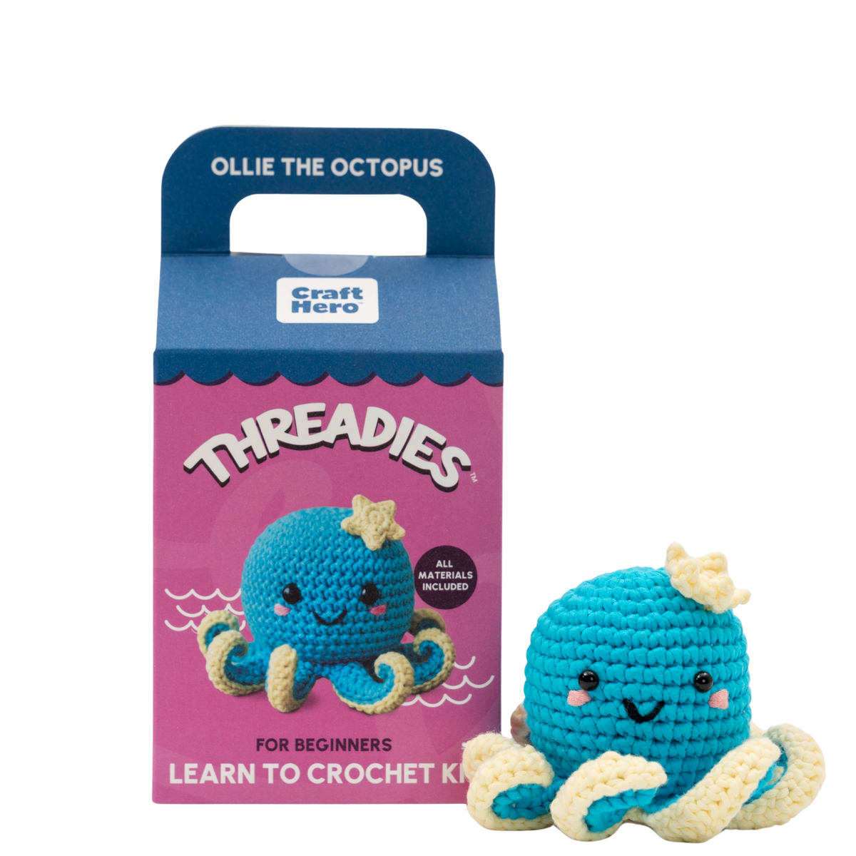 Craft Hero Threadies - Crochet Learning Kit - Ollie the Octopus by House of Party