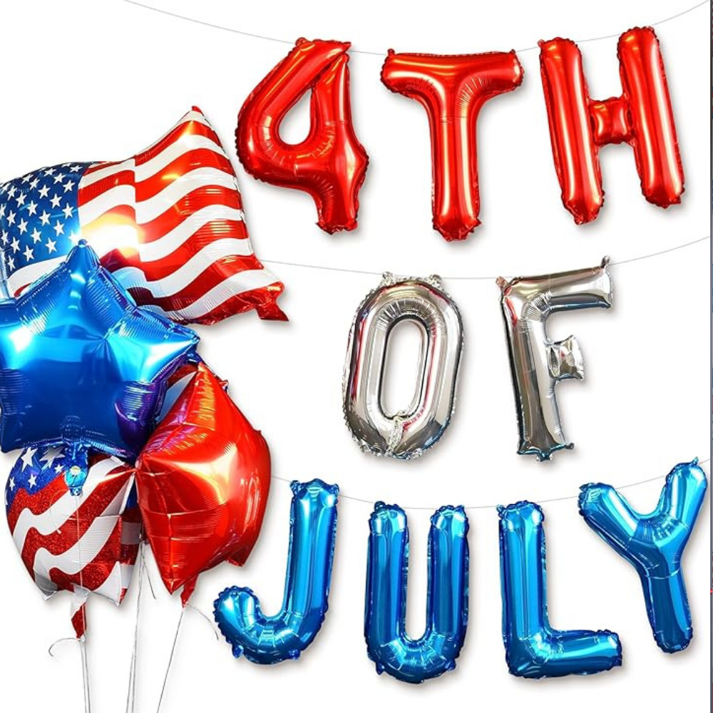 4th of July Foil Balloons Banner enlarged photo