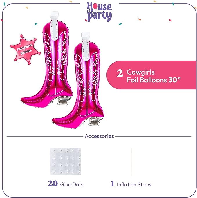 Cow Girl Boot Balloons