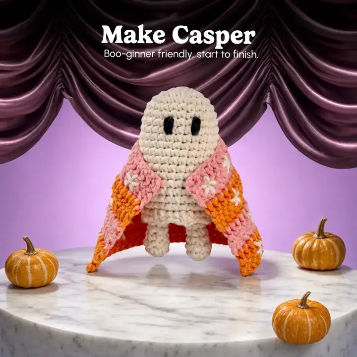 Craft Hero Threadies - Crochet Learning Kit - Casper the Ghost