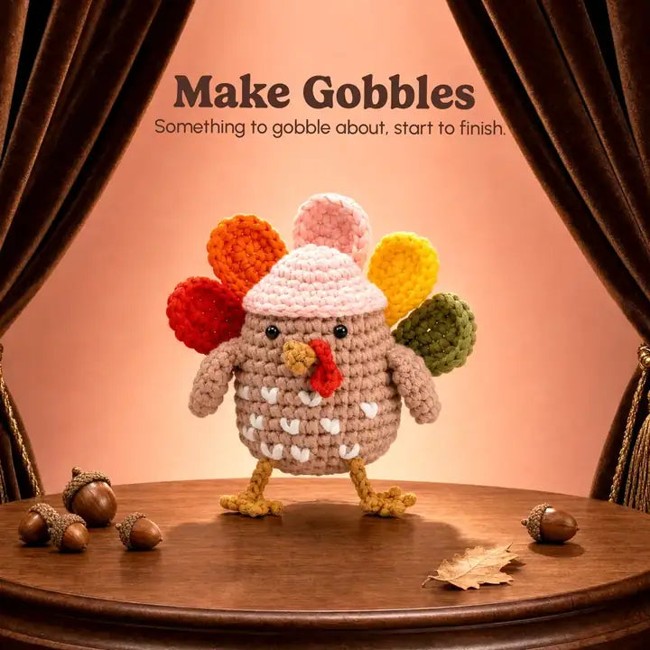 Craft Hero Threadies - Crochet Learning Kit - Gobbles the Turkey