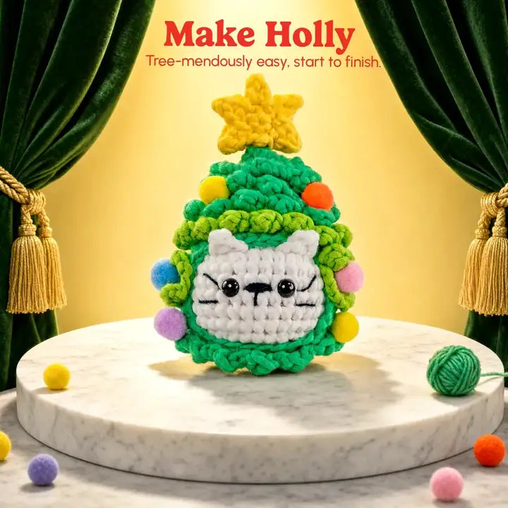 Craft Hero Threadies - Crochet Learning Kit - Holly the Tree Cat