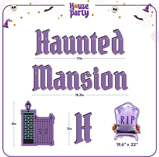 Haunted Mansion + Gravestone Foil Balloon