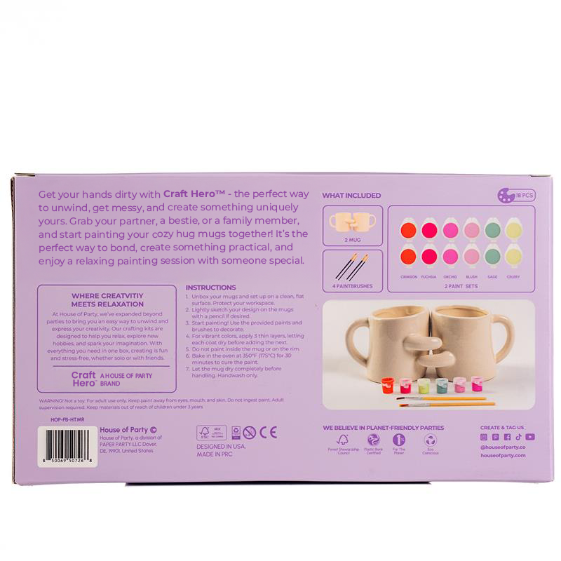 Craft Hero™ - Customizable Hug Mug Set – Perfect for Couples, Besties, and Family by House of Party
