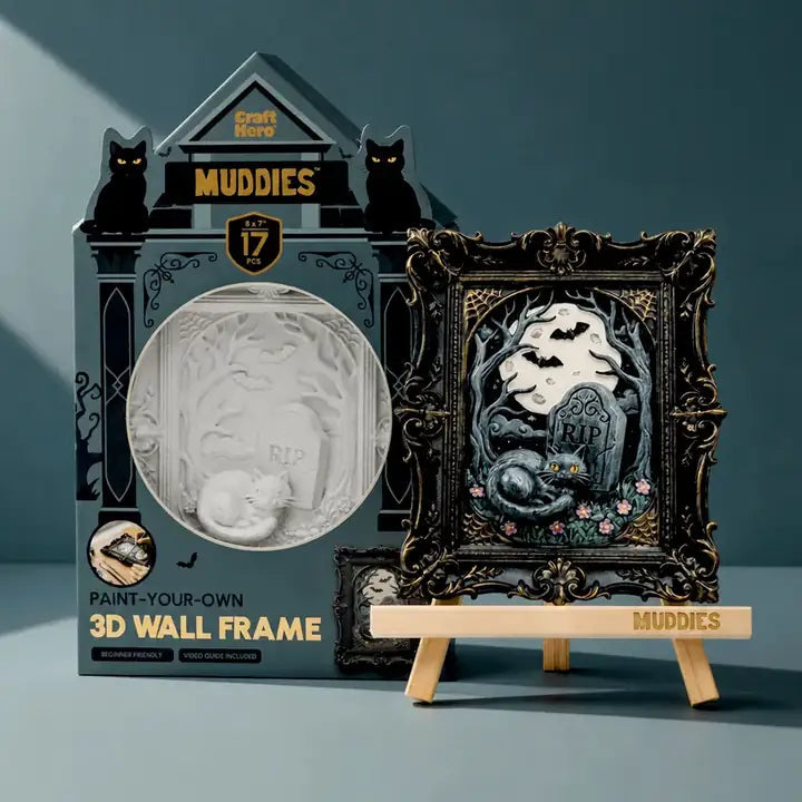 Muddies - 3D Wall Frame - Midnight Kitty