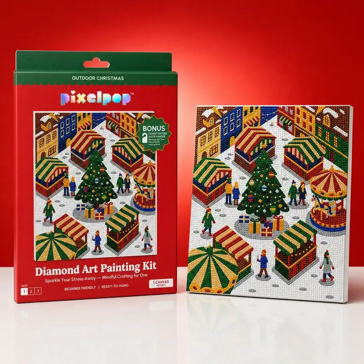 PixelPop - Diamond Art Painting Kit - Outdoor Christmas