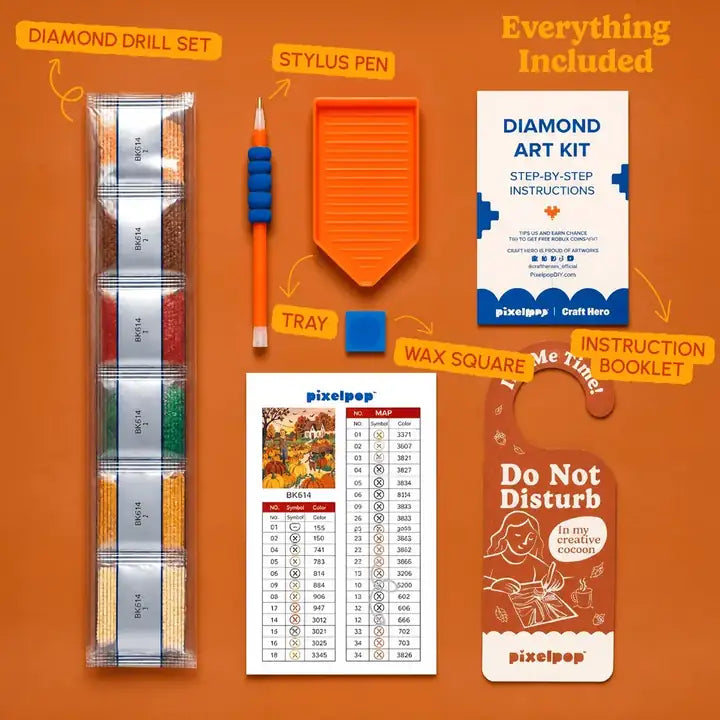 PixelPop - Diamond Art Canvas Kit - Pumpkin Paradise