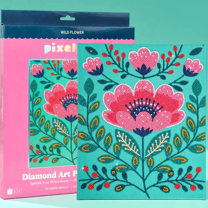 PixelPop - Diamond Art Canvas Kit - Wild Flower