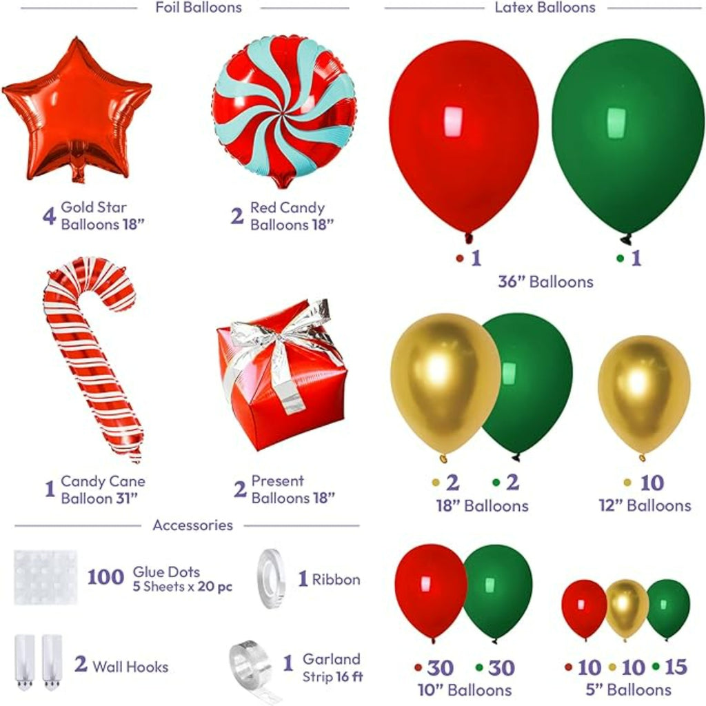 Red & Green Christmas balloon Package 