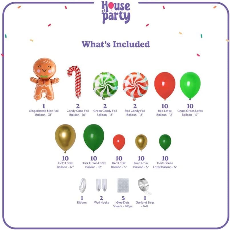 Christmas Ginger Bread Man Balloons Package