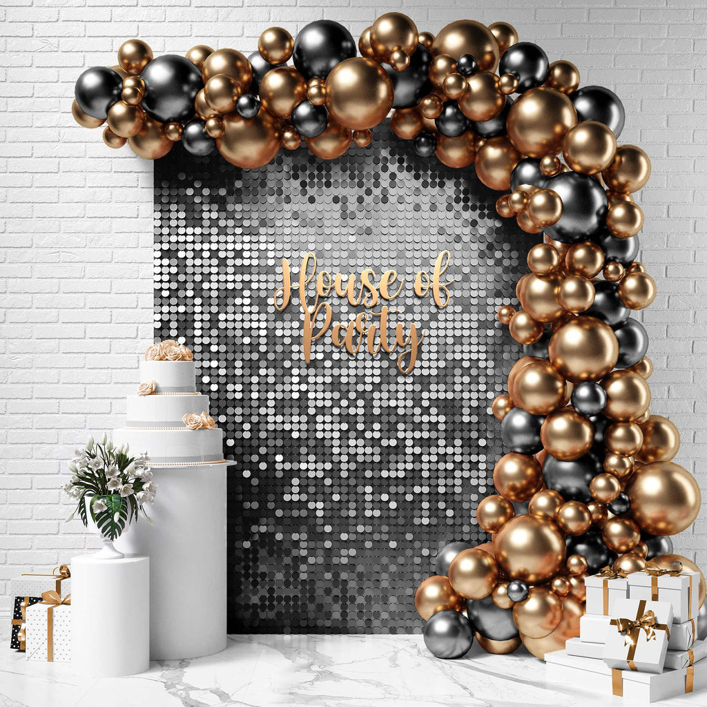 Black Round Sequin Shimmer Wall (Pack of 24)