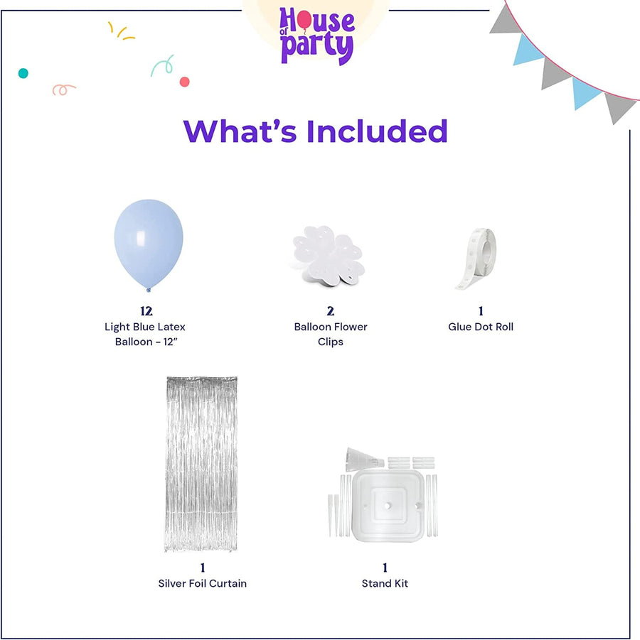 DIY Balloon Topiary Stand - Balloon Holder with Balloons - Baby Blue