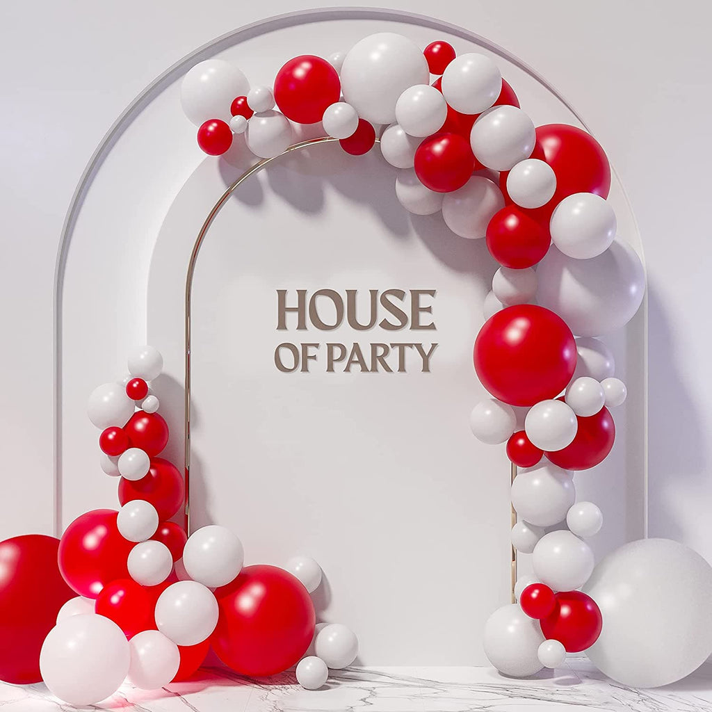 Red and White Balloon Garland Kit - (123 PCS) - House of Party