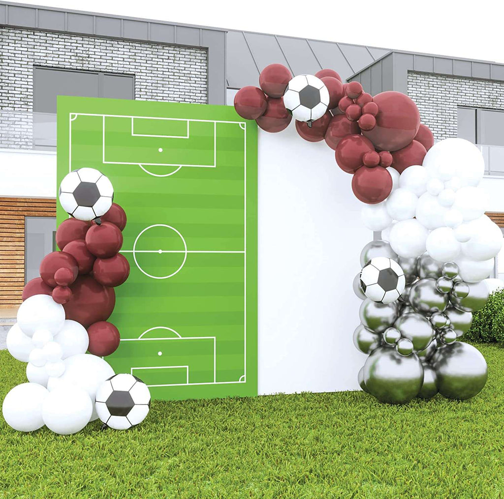 Red and White Soccer Balloons