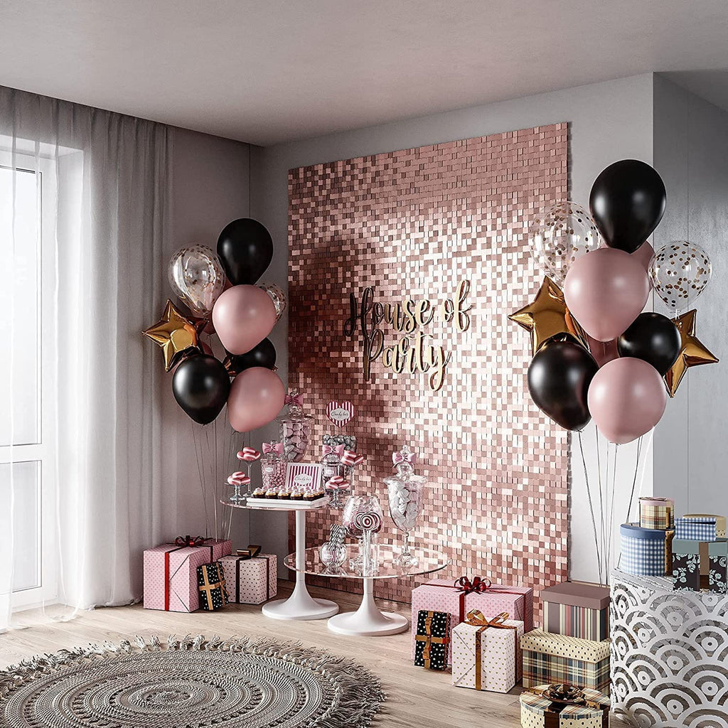 Rose Gold Sequin Shimmer Wall Panels by House of Party