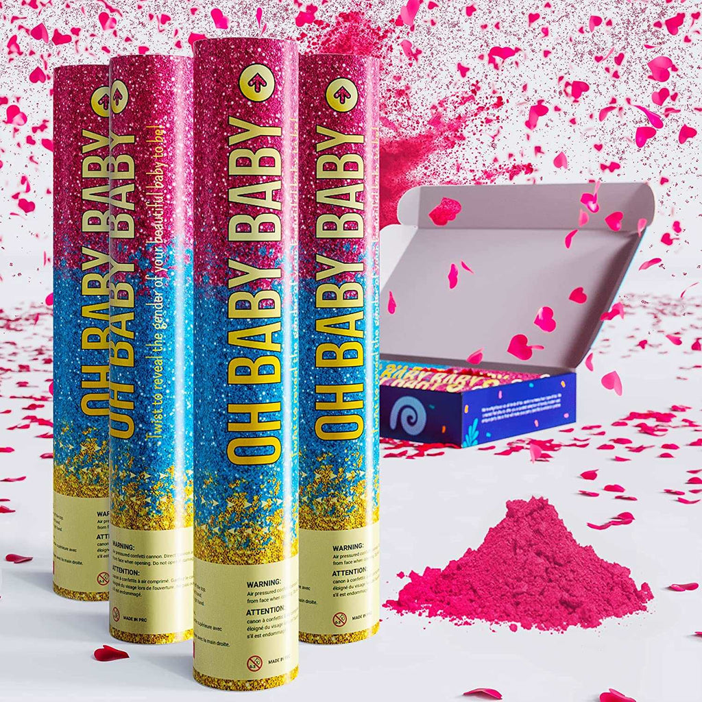Gender Reveal Powder Cannons- pack of pink 4
