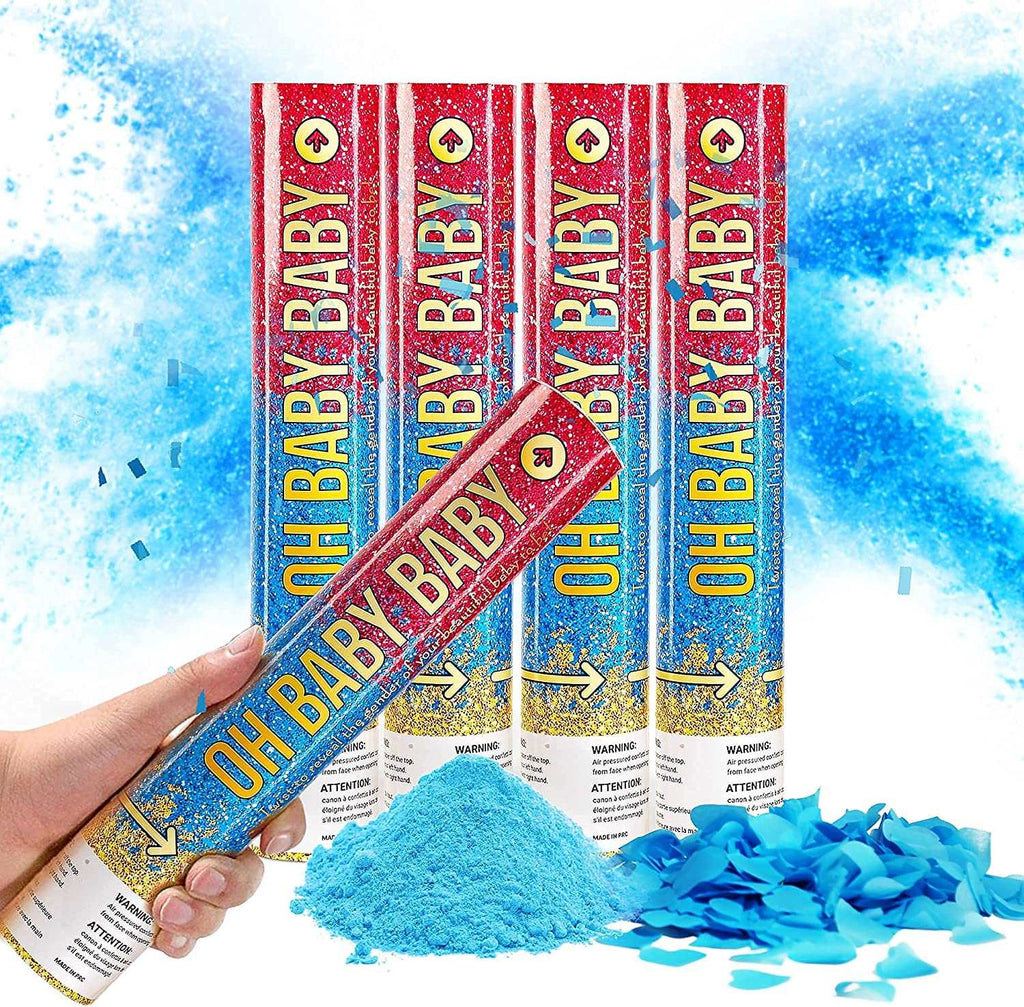 Gender Reveal Powder Cannons- Pack of Blue 4