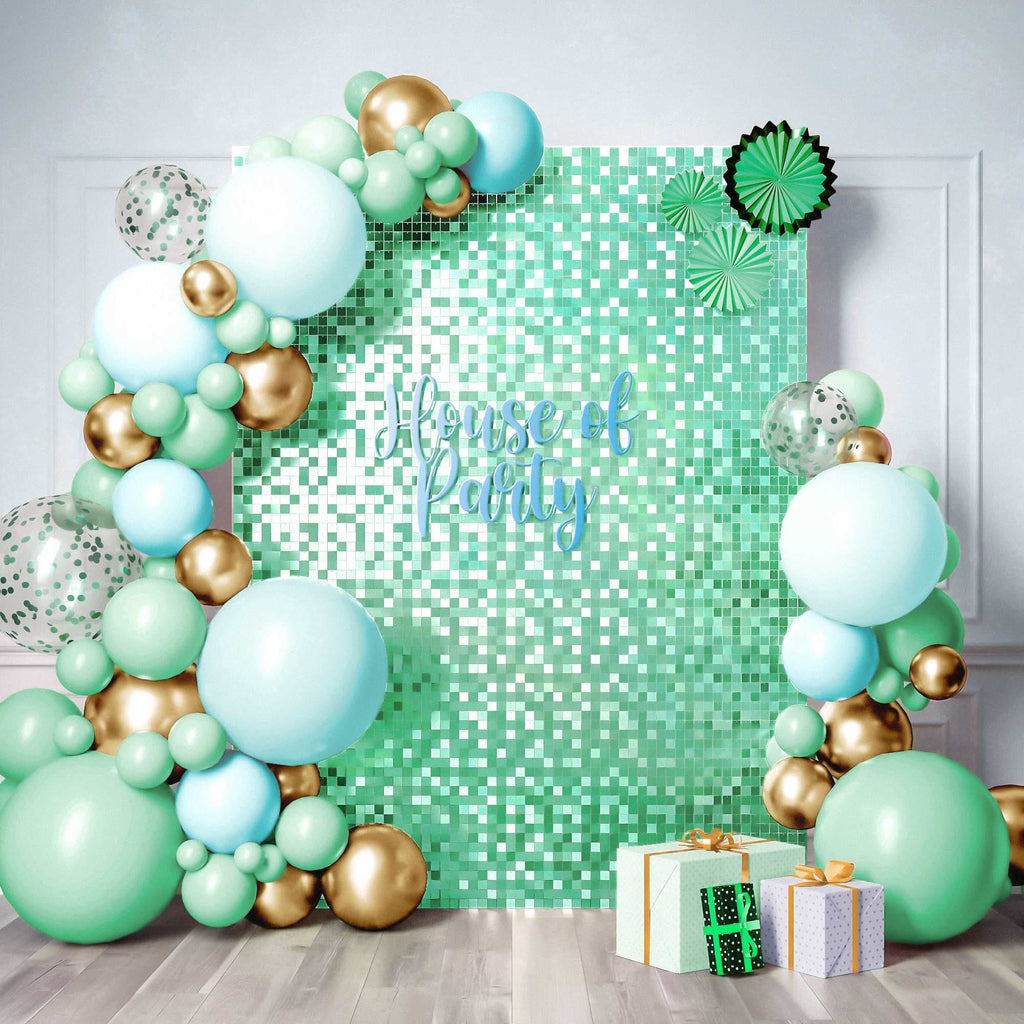 Mint Square Sequin Shimmer Wall Panels (Pack of 24)
