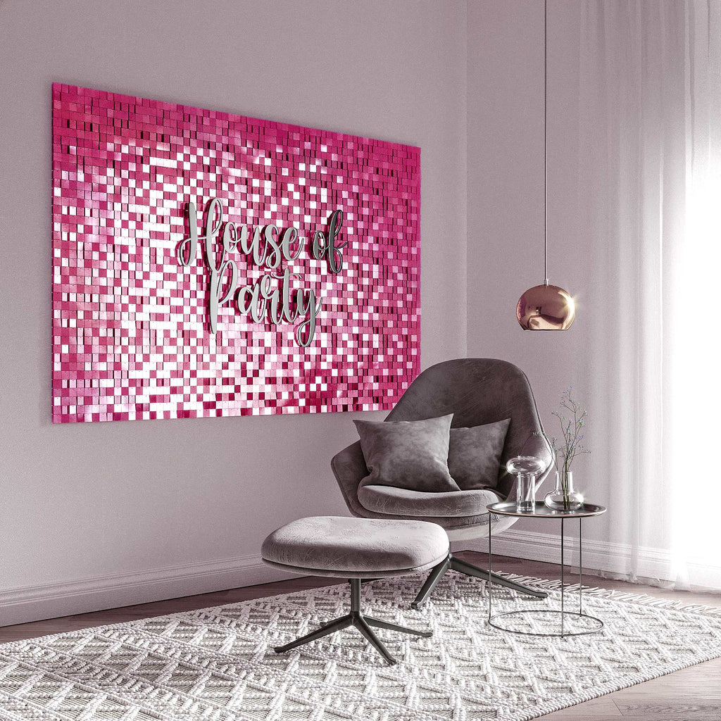 Hot Pink Square Shimmer Panel (Pack of 12)