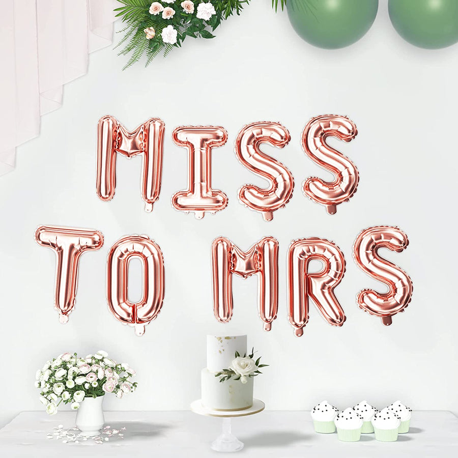 Gold Miss To Mrs Foil Balloons