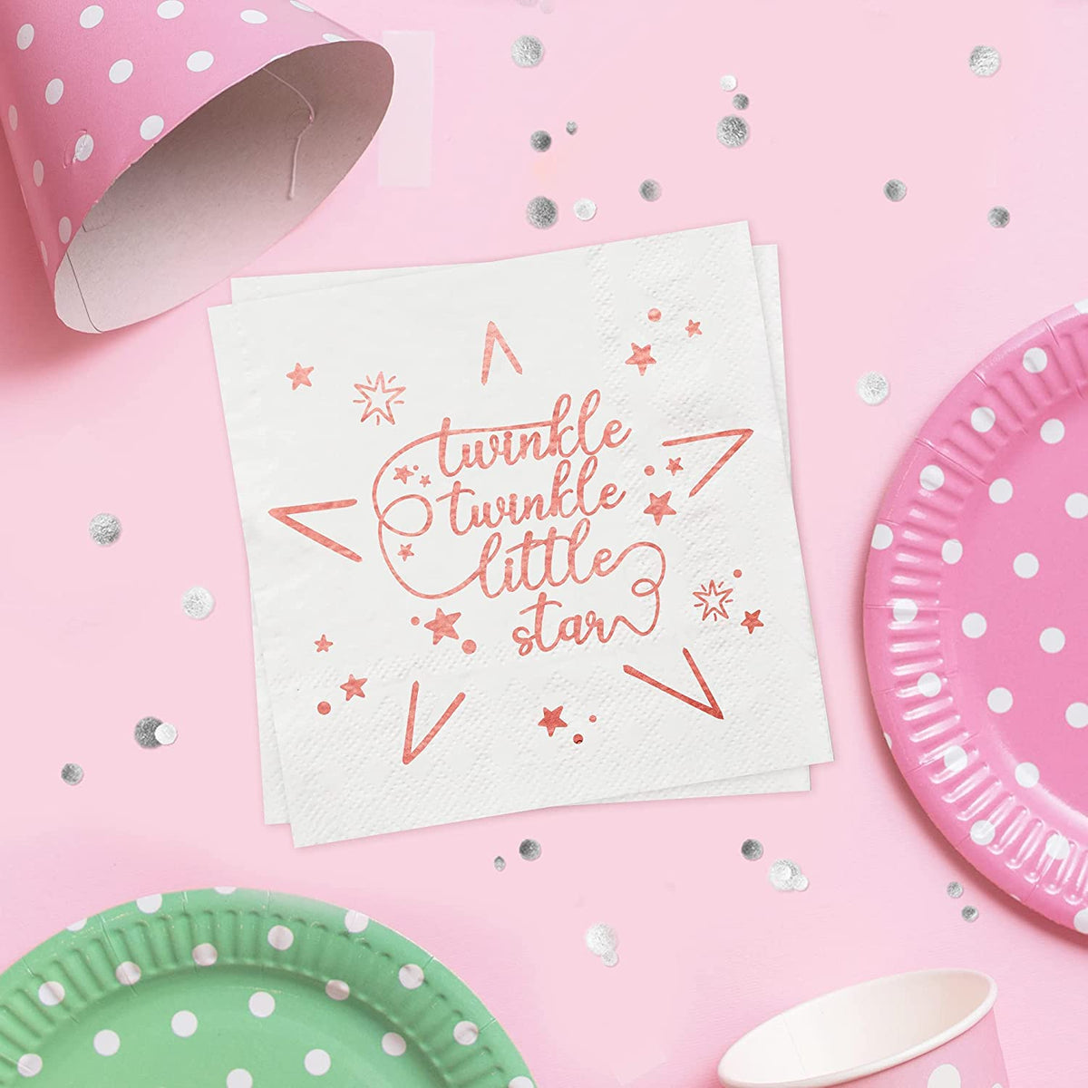 Rose Gold Twinkle Twinkle Little Star Napkin