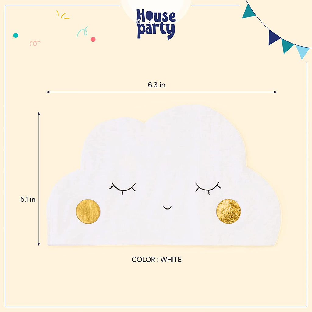 White Cloud Paper Napkins (Pack of 50) - House of Party